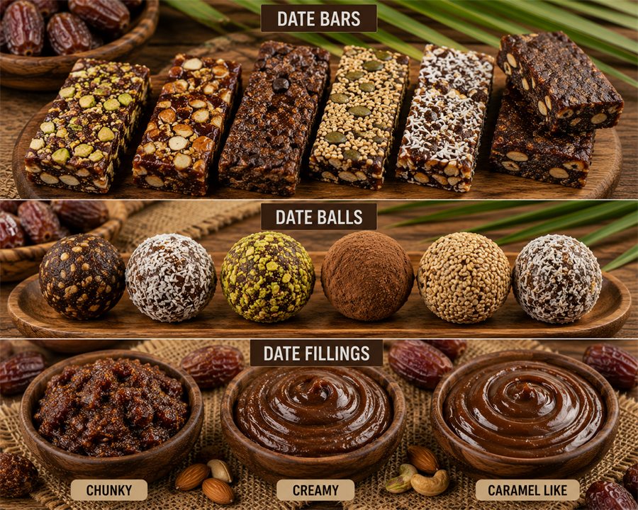 Date balls and bars
