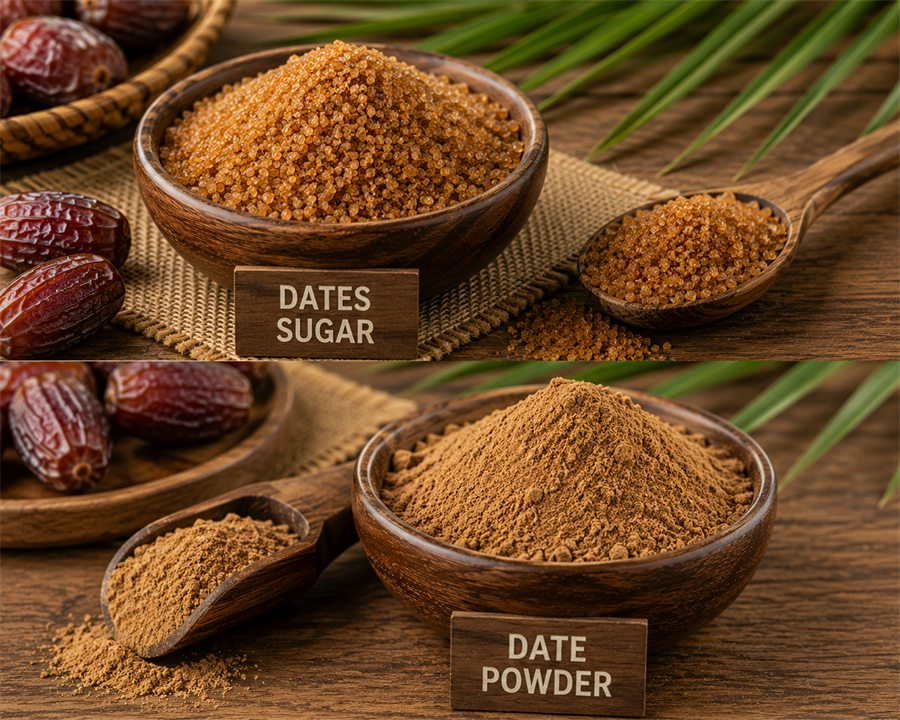 Date sugar and powder