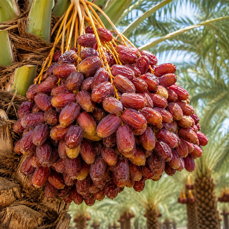 Fresh yellow Barhi dates at the khalal stage